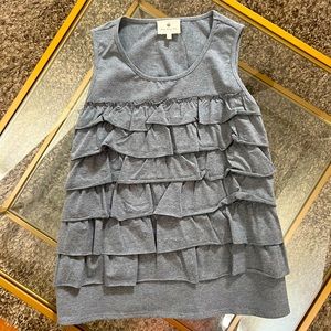 Grey ruffle tank NEW never worn without tag